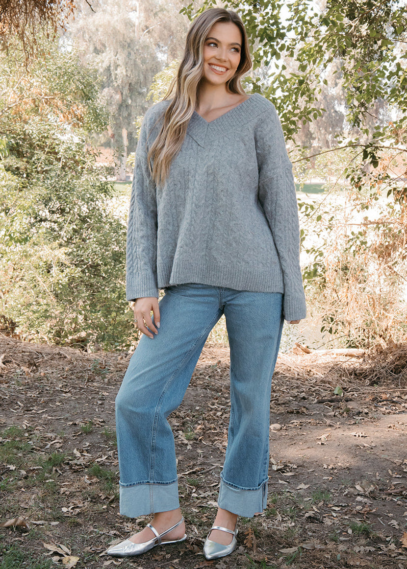 Cobblestone Cable Knit Sweater