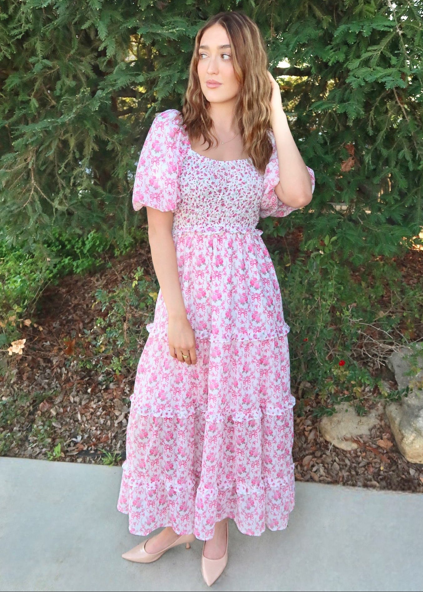 Blush and Bloom Midi Dress