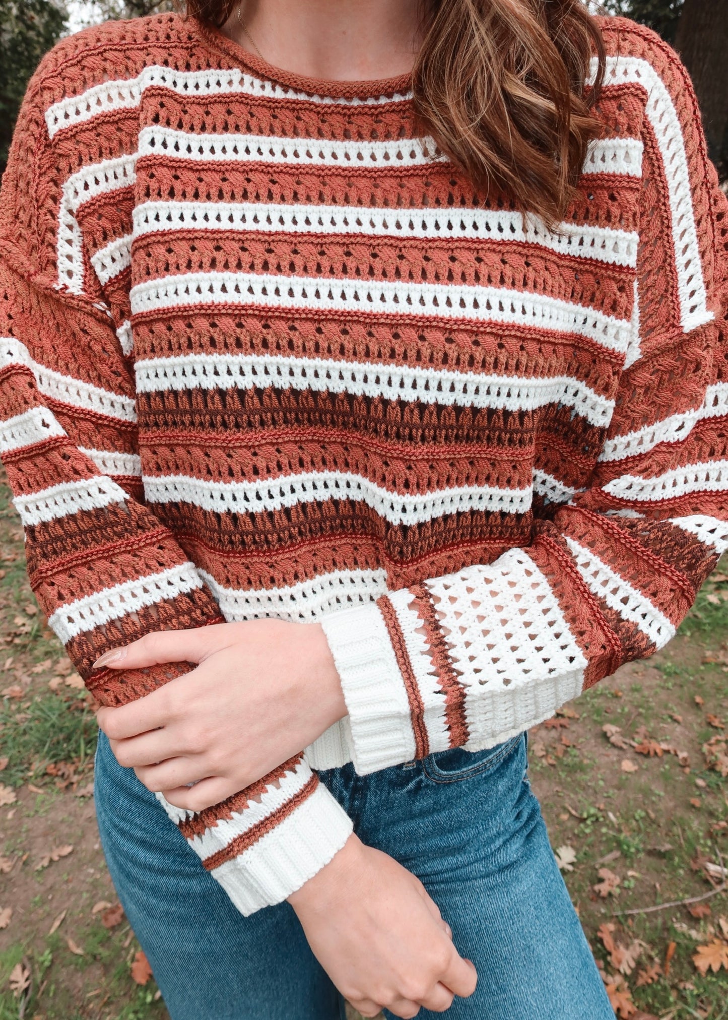 Terracotta Tides Knitted Sweater