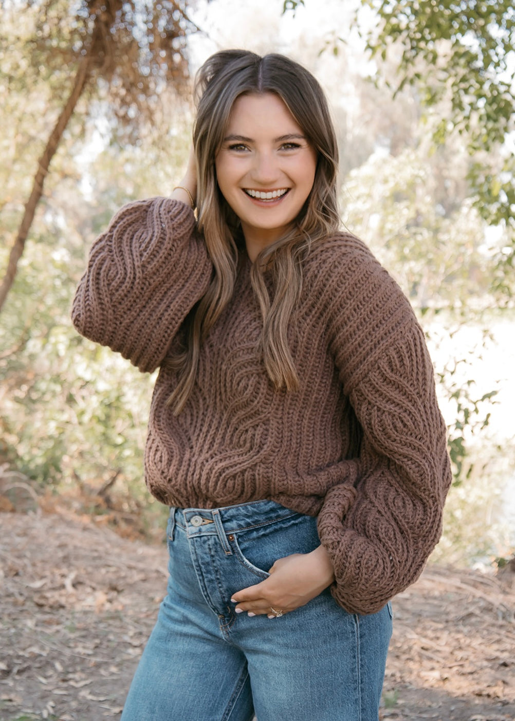 Chestnut Charm Knitted Sweater