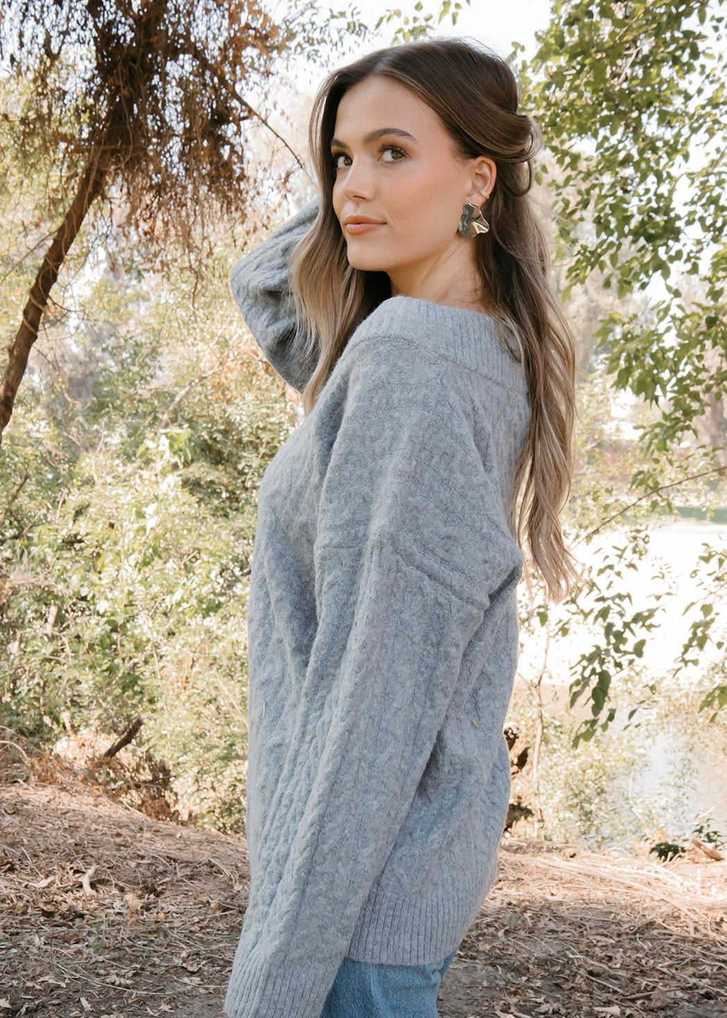 Cobblestone Cable Knit Sweater