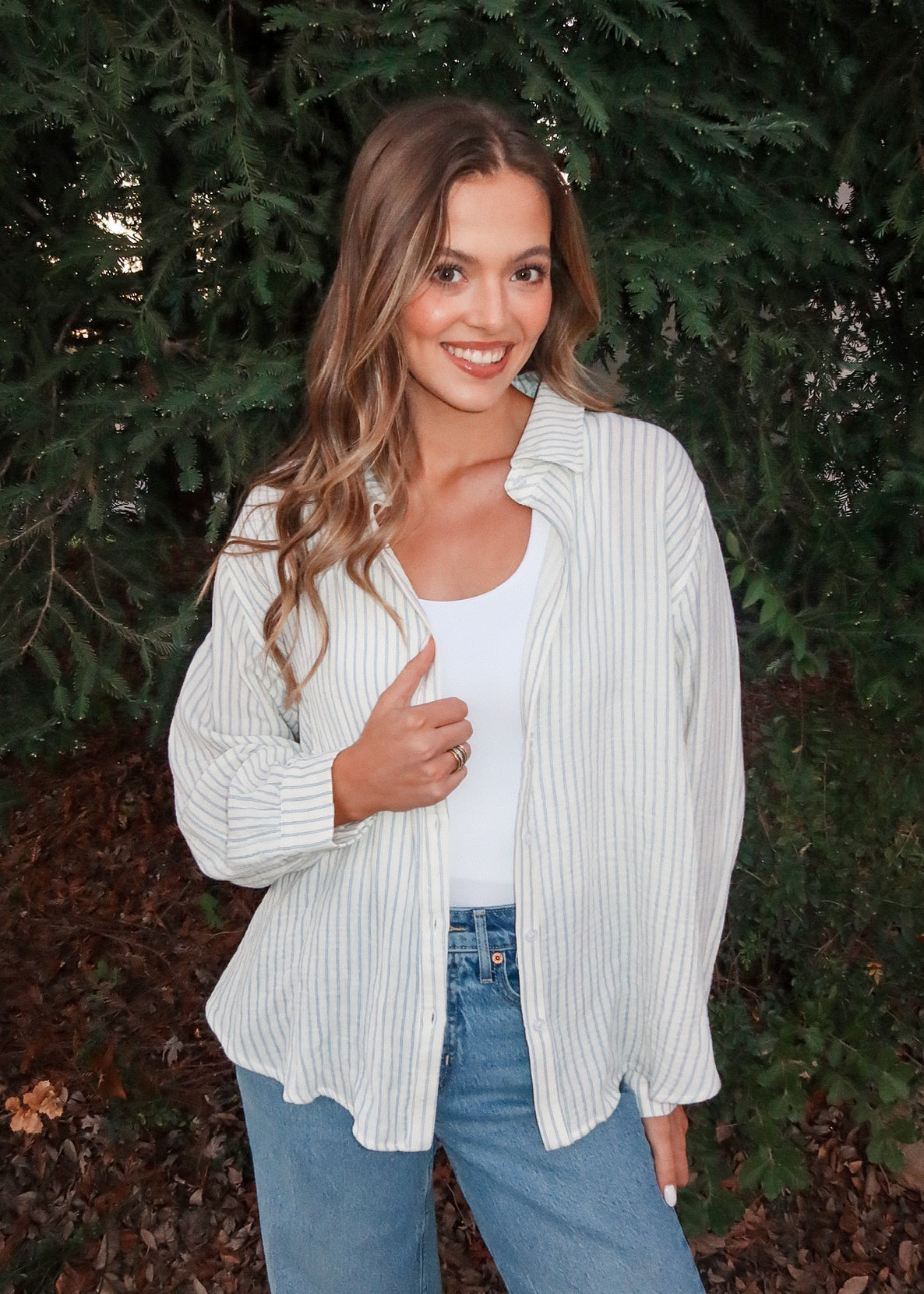 Sandy Striped Button-Up