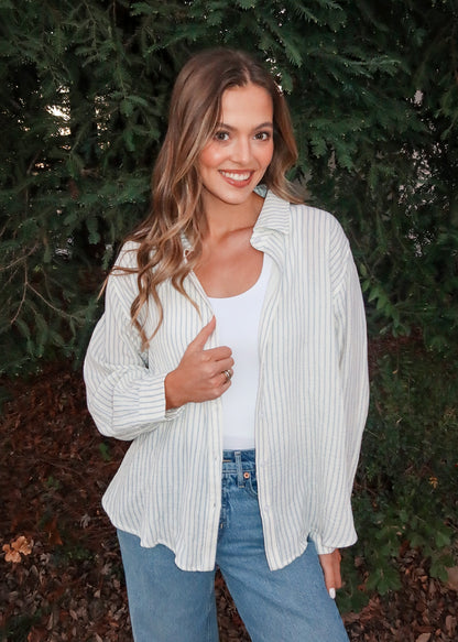 Sandy Striped Button-Up