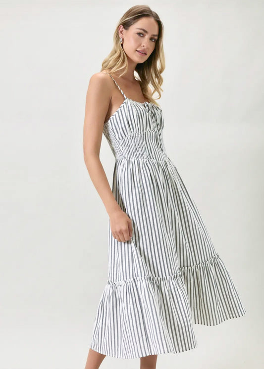 Santorini Striped Midi Dress