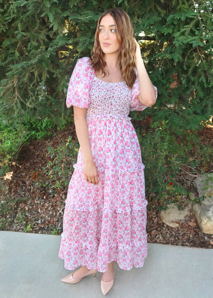 Blush and Bloom Midi Dress