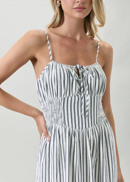 Santorini Striped Midi Dress