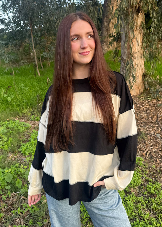 Stay In Line Long Sleeve Top