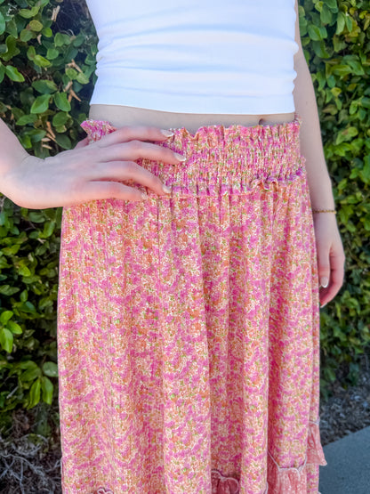 Ruffle and Rose Maxi Skirt