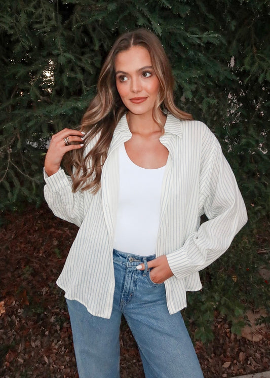 Sandy Striped Button-Up