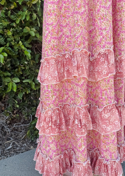 Ruffle and Rose Maxi Skirt