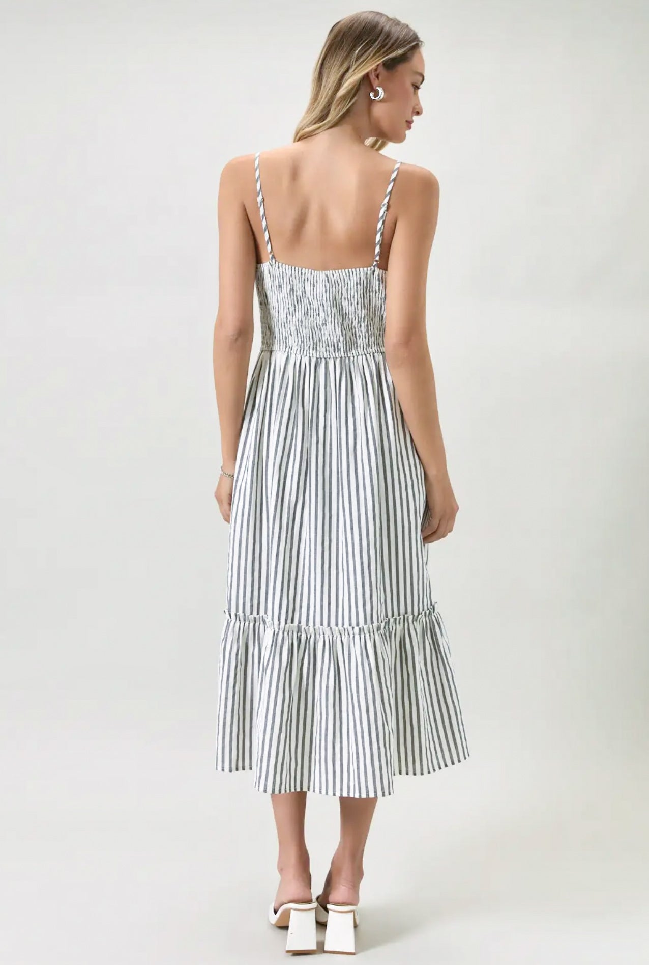Santorini Striped Midi Dress