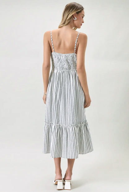 Santorini Striped Midi Dress