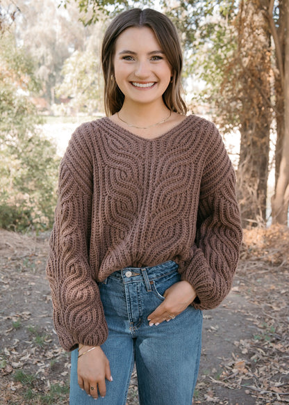 Chestnut Charm Knitted Sweater