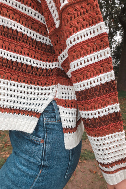 Terracotta Tides Knitted Sweater