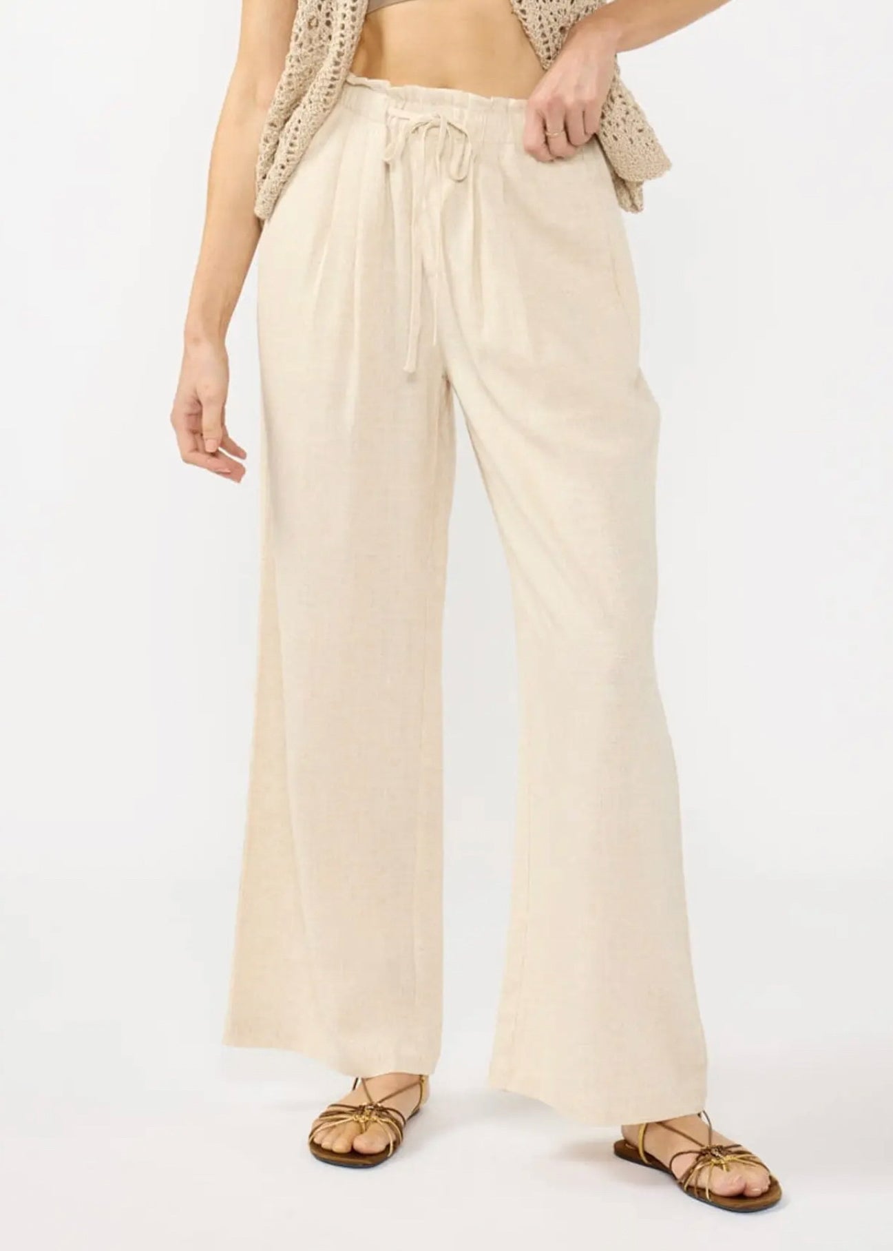 Layla Linen-Blend Pants