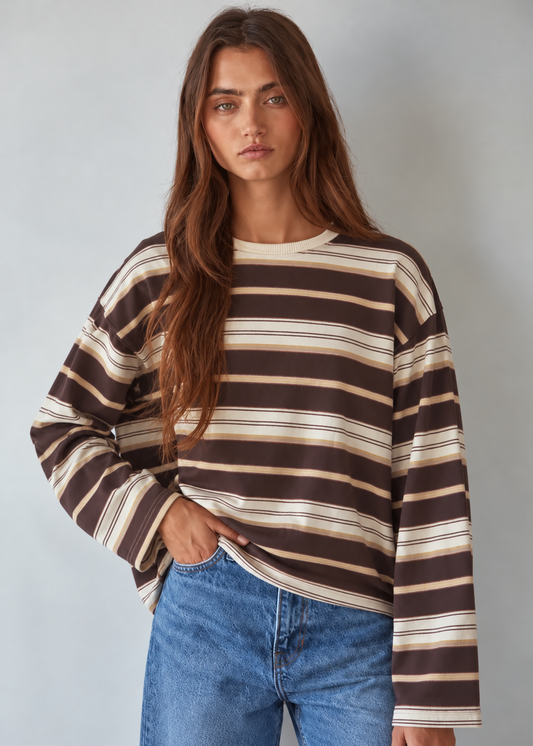 Coralie Striped Crewneck