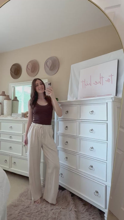 Layla Linen-Blend Pants