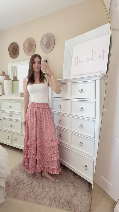 Ruffle and Rose Maxi Skirt